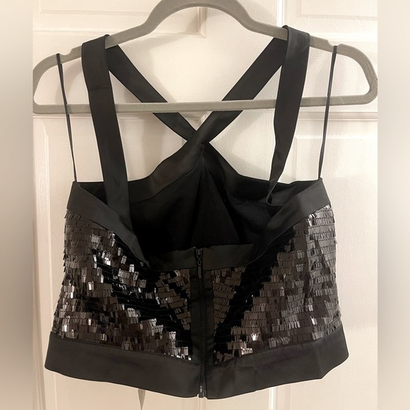 NEW with tags! ZARA sequin cropped top with low back and zipper. Size L. - Picture 3 of 3